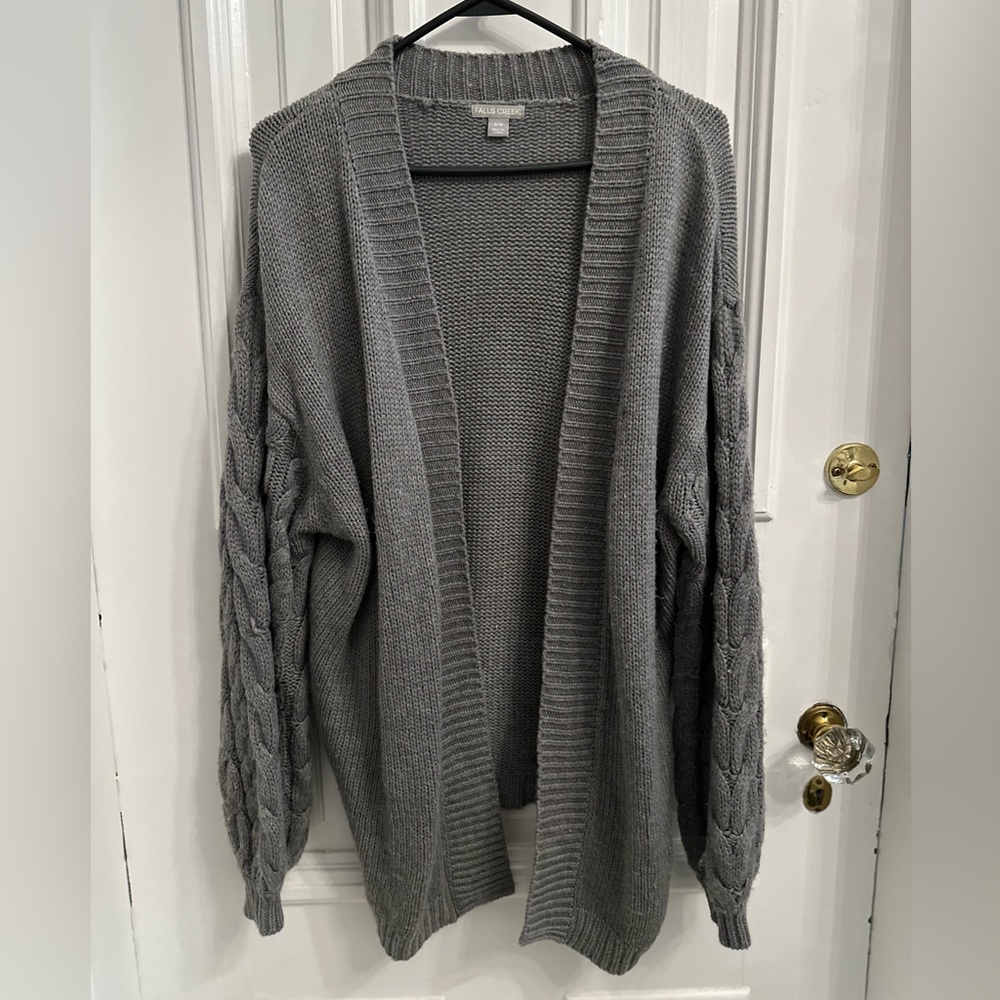 Gray oversized cardigan